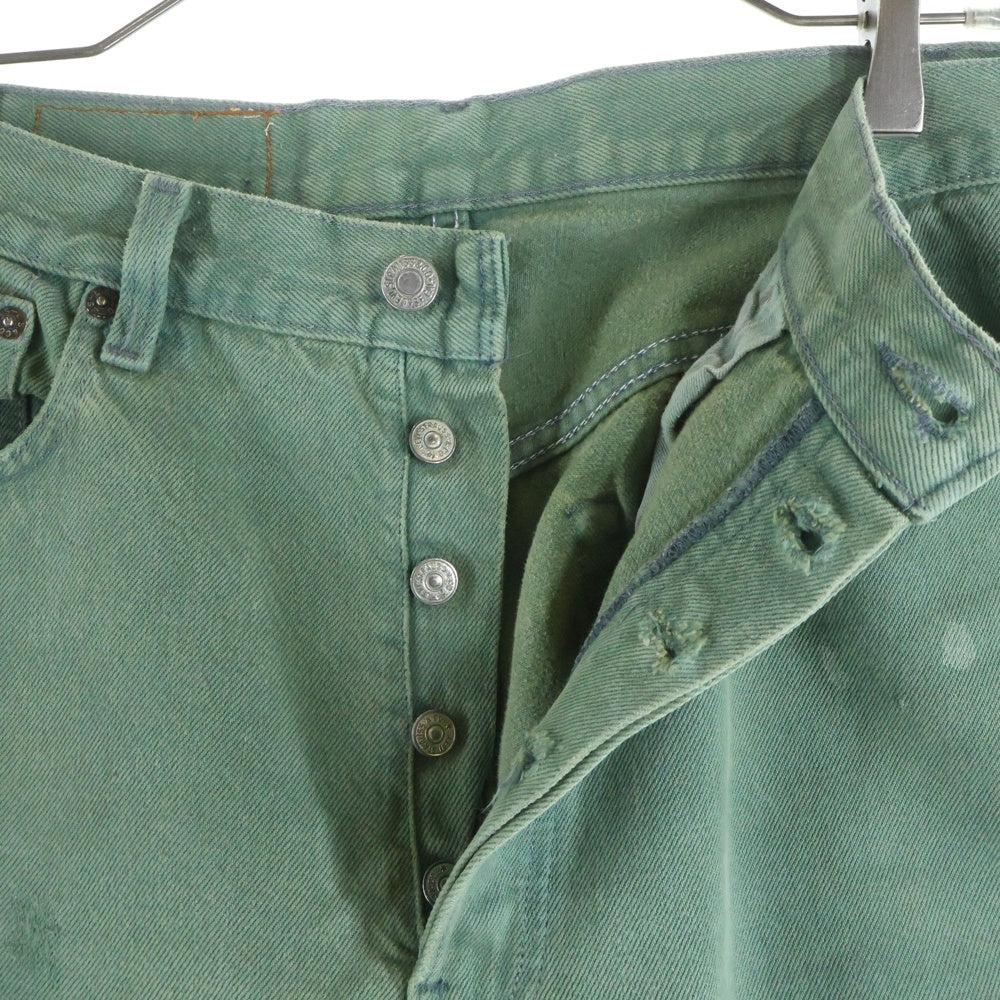 Levi's(リーバイス) 90S ボタン裏刻印571 スモールe 後染め デニムパンツ グリーン