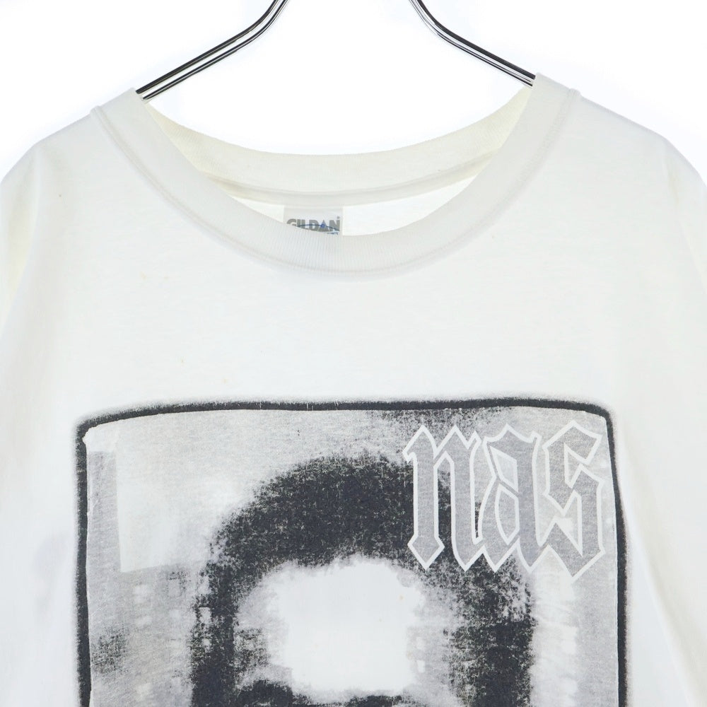 VINTAGE(ヴィンテージ) NAS illmatic 10th anniversary GILDANボディ ナズイルマティック プロモ 両面プリント半袖Tシャツ ホワイト
