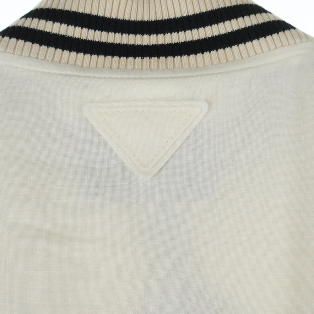 PRADA(プラダ) Women's Kid Mohair Bomber Jacket キッドモヘア ボンバージャケット パッチ付き P521PR アイボリー レディース