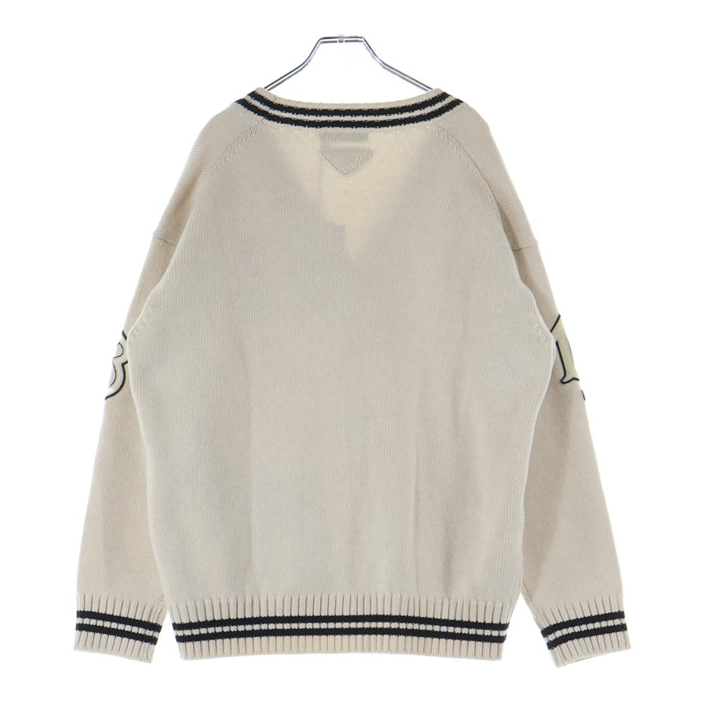 PRADA(プラダ) 24AW Women's Wool and Cashmere cardigan ウーマン ウール カシミヤ混 カーディガン アイボリー P25N21 レディース