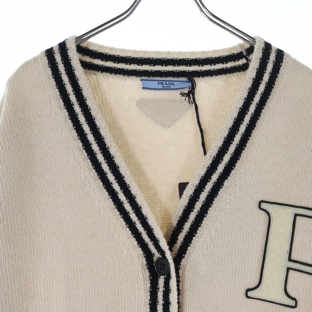 PRADA(プラダ) 24AW Women's Wool and Cashmere cardigan ウーマン ウール カシミヤ混 カーディガン アイボリー P25N21 レディース