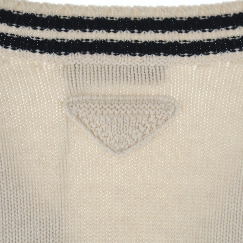 PRADA(プラダ) 24AW Women's Wool and Cashmere cardigan ウーマン ウール カシミヤ混 カーディガン アイボリー P25N21 レディース