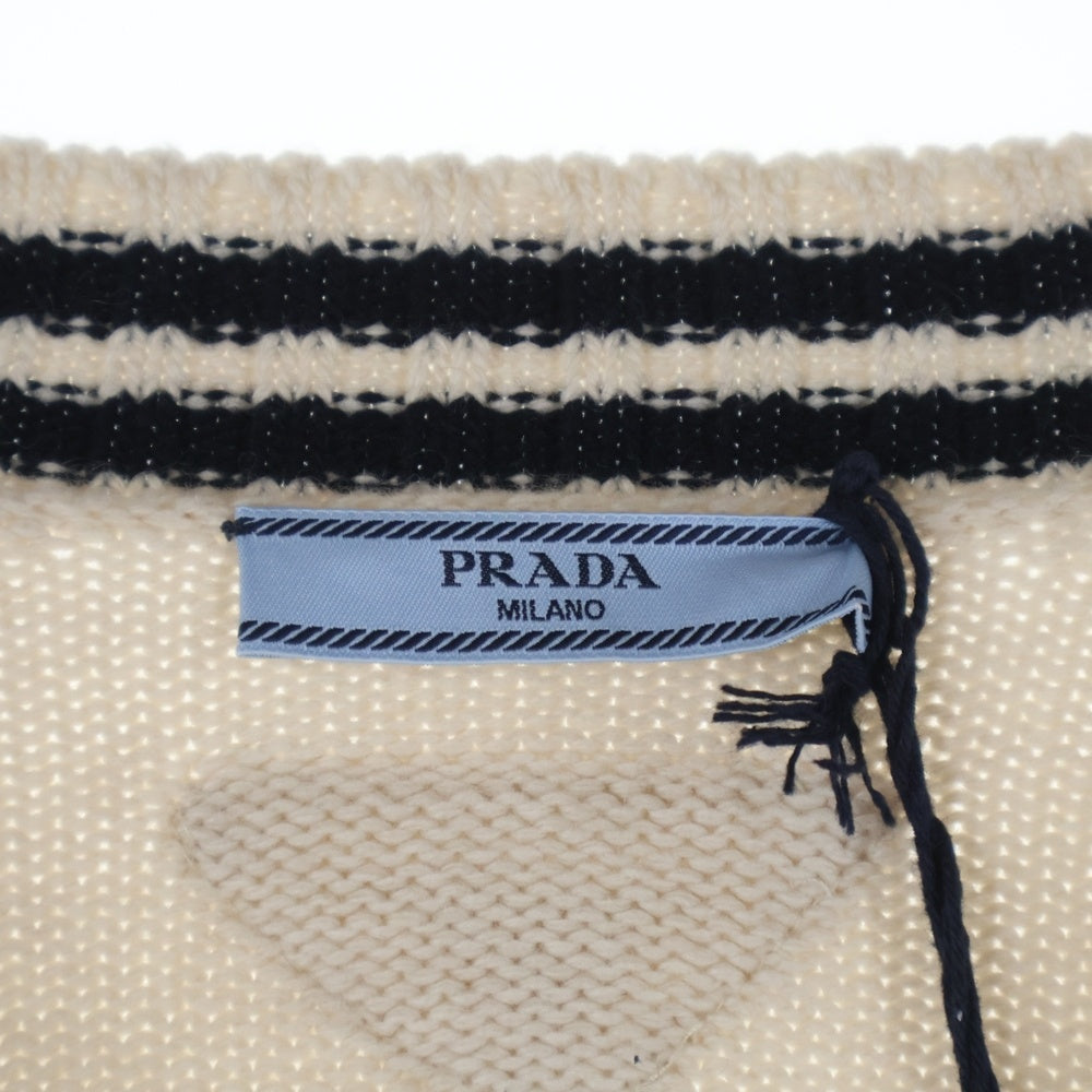 PRADA(プラダ) 24AW Women's Wool and Cashmere cardigan ウーマン ウール カシミヤ混 カーディガン アイボリー P25N21 レディース