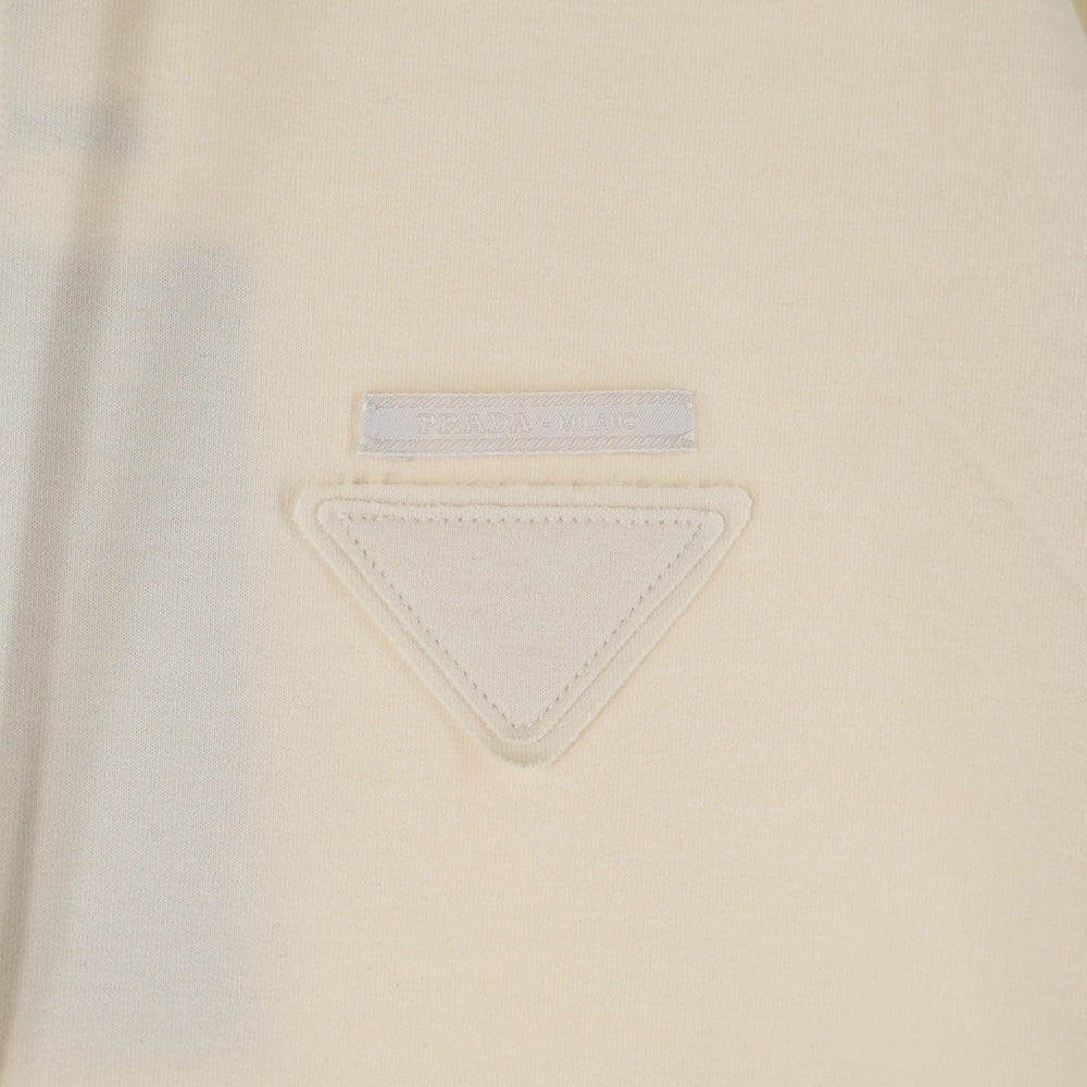 PRADA(プラダ) Sand Stretch Cotton Oversize Sweatshirt サンドストレッチコットン オーバーサイズ プルオーバーフーディー パーカー 134691 アイボリー レディース
