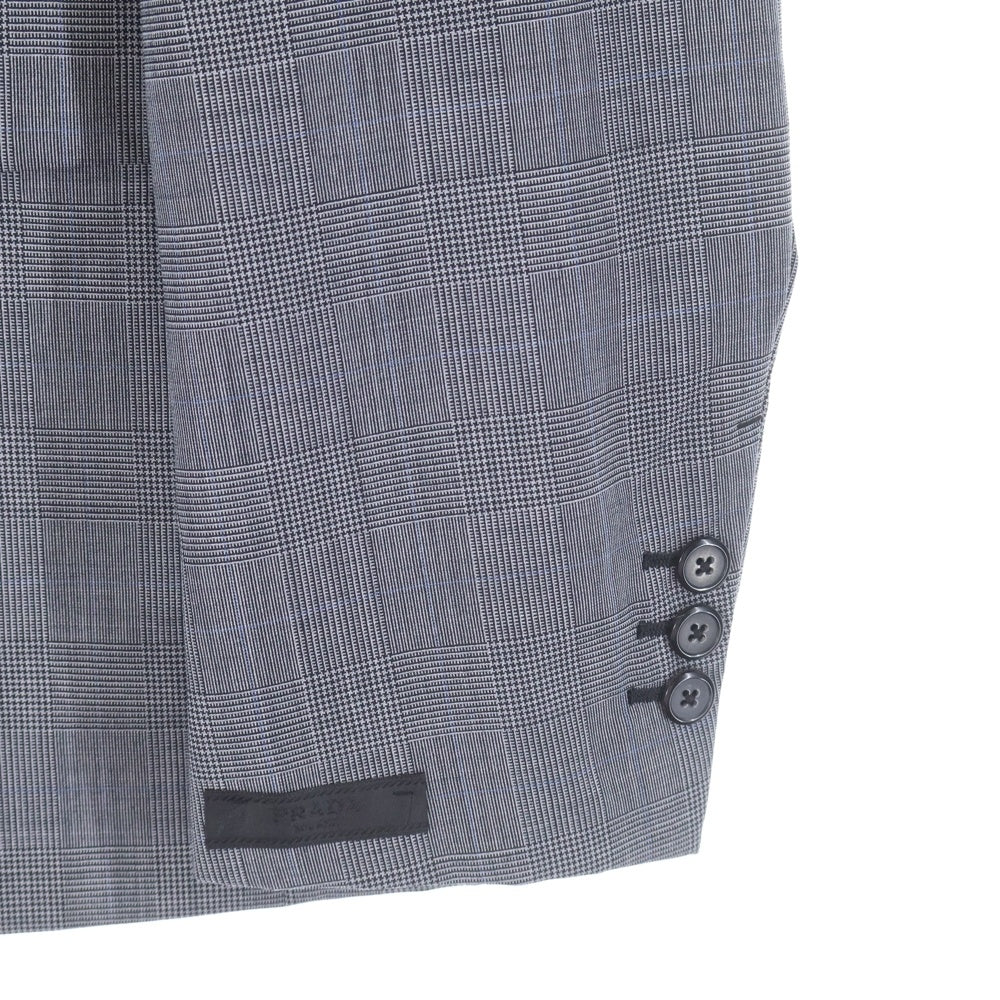 PRADA(プラダ) シングルブレスト モヘアウール チェック柄 袖ロゴ