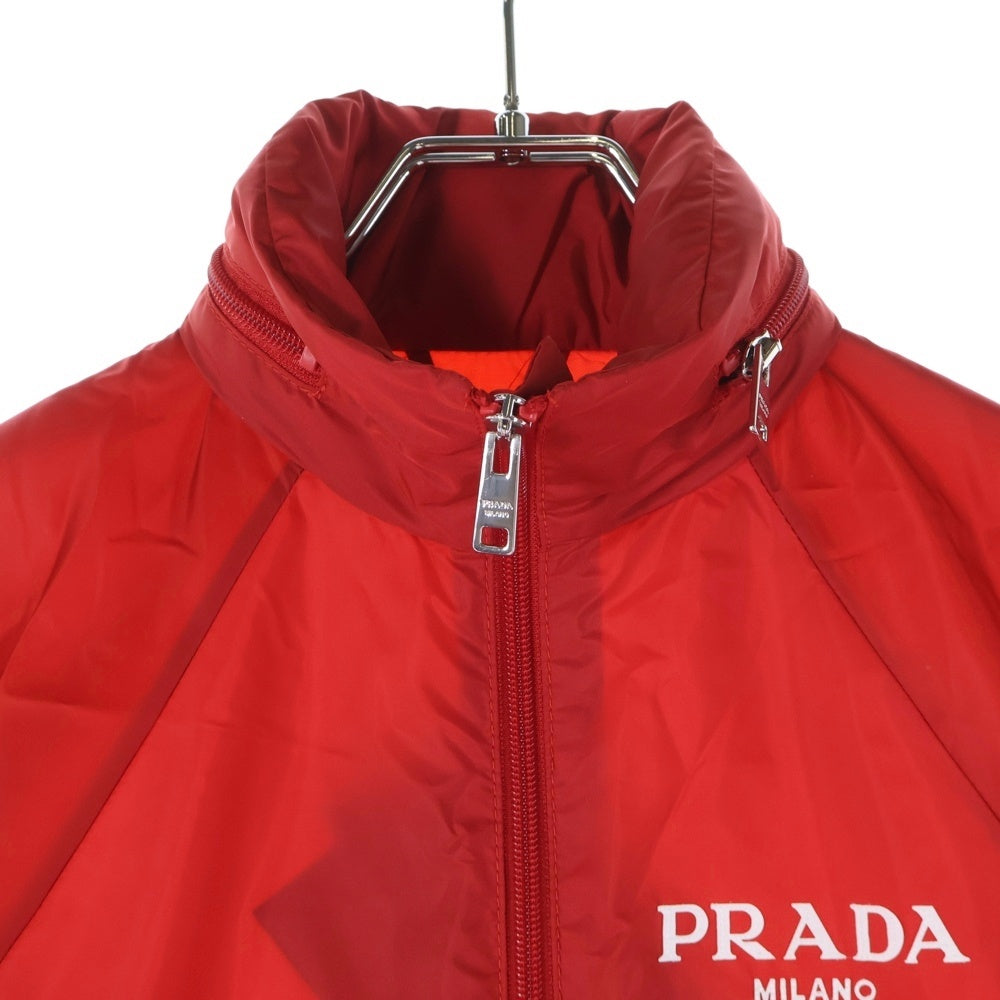 PRADA(プラダ) ライトRe-Nylon レインジャケット ロゴプリント ショート丈ナイロンジャケット レディース レッド 292022