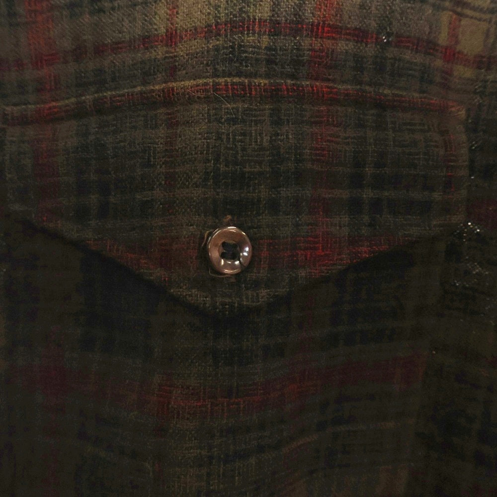 PENDLETON(ペンドルトン) 50S WOOL CHECK L/S SHIRT 2枚タグ ウール チェック 長袖 シャツ ブラウン/レッド/ブラック