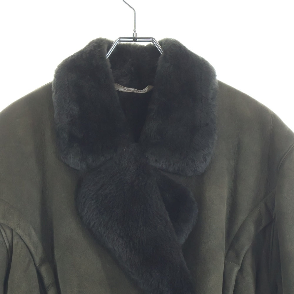 VINTAGE(ヴィンテージ) 80-90S MOUTON JACKET MADE IN FRANCE フランス製 ムートンジャケット カーキ/ブラック レディース