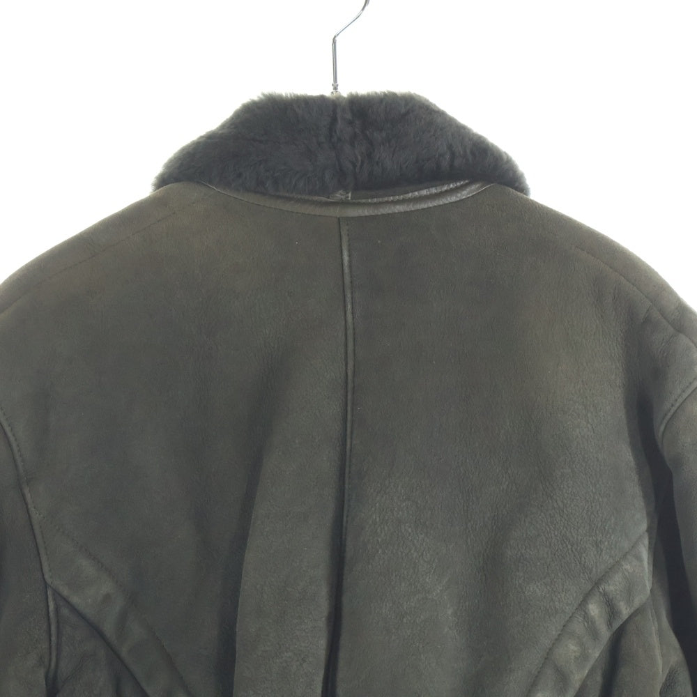 VINTAGE(ヴィンテージ) 80-90S MOUTON JACKET MADE IN FRANCE フランス製 ムートンジャケット カーキ/ブラック レディース
