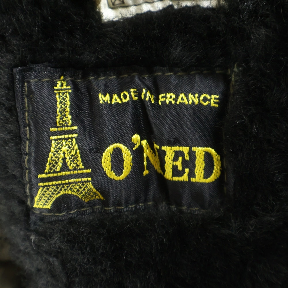VINTAGE(ヴィンテージ) 80-90S MOUTON JACKET MADE IN FRANCE フランス製 ムートンジャケット カーキ/ブラック レディース