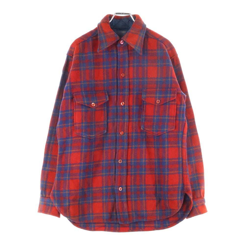 PENDLETON(ペンドルトン) 60-70S VINTAGE CHECK WOOL L/S SHIRT オンブレチェック ウール 長袖シャツ レッド/ブルー/イエロー