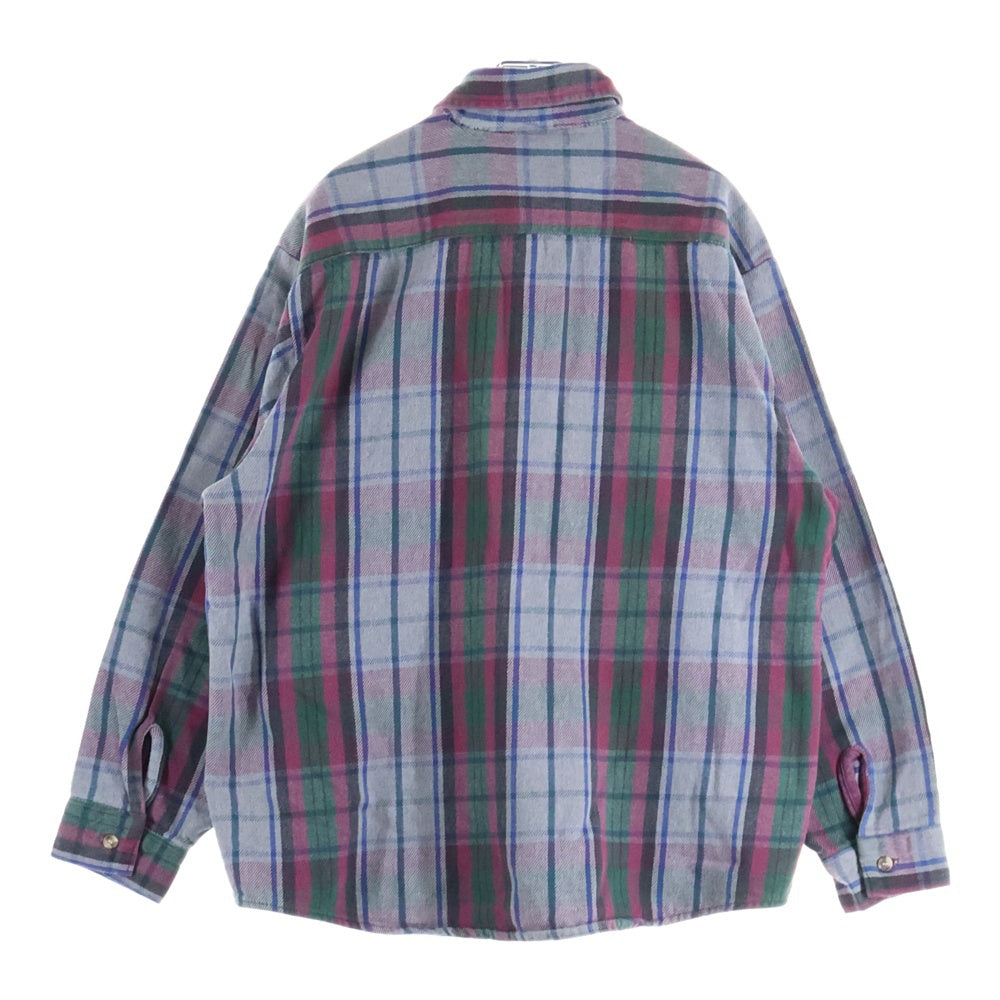 FIVE BROTHERS(ファイブブラザー) 90S VINTAGE CHECK L/S SHIRT ヴィンテージ チェック ボード 長袖シャツ グレー/パープル/カーキ
