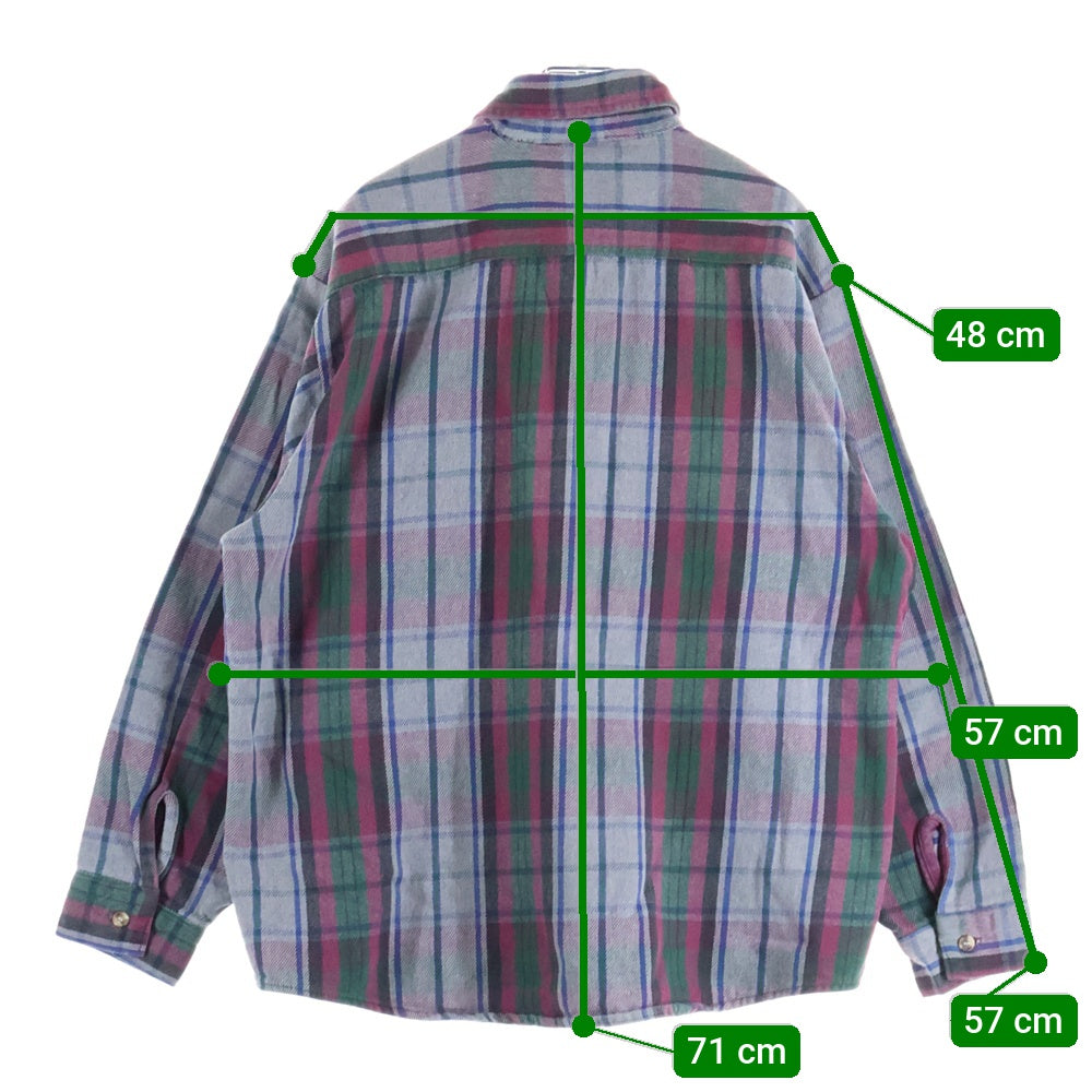 FIVE BROTHERS(ファイブブラザー) 90S VINTAGE CHECK L/S SHIRT ヴィンテージ チェック ボード 長袖シャツ グレー/パープル/カーキ