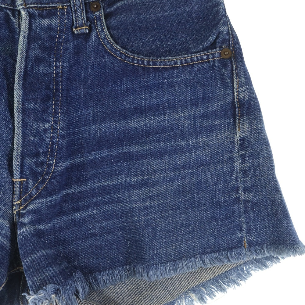 Levi's(リーバイス) 501 ATYPE CUT OFF BIGE 不均等V 両面タブ ボタン裏4 タイプ物 カットオフ Vステッチ ショートデニムパンツ ブルー レディース