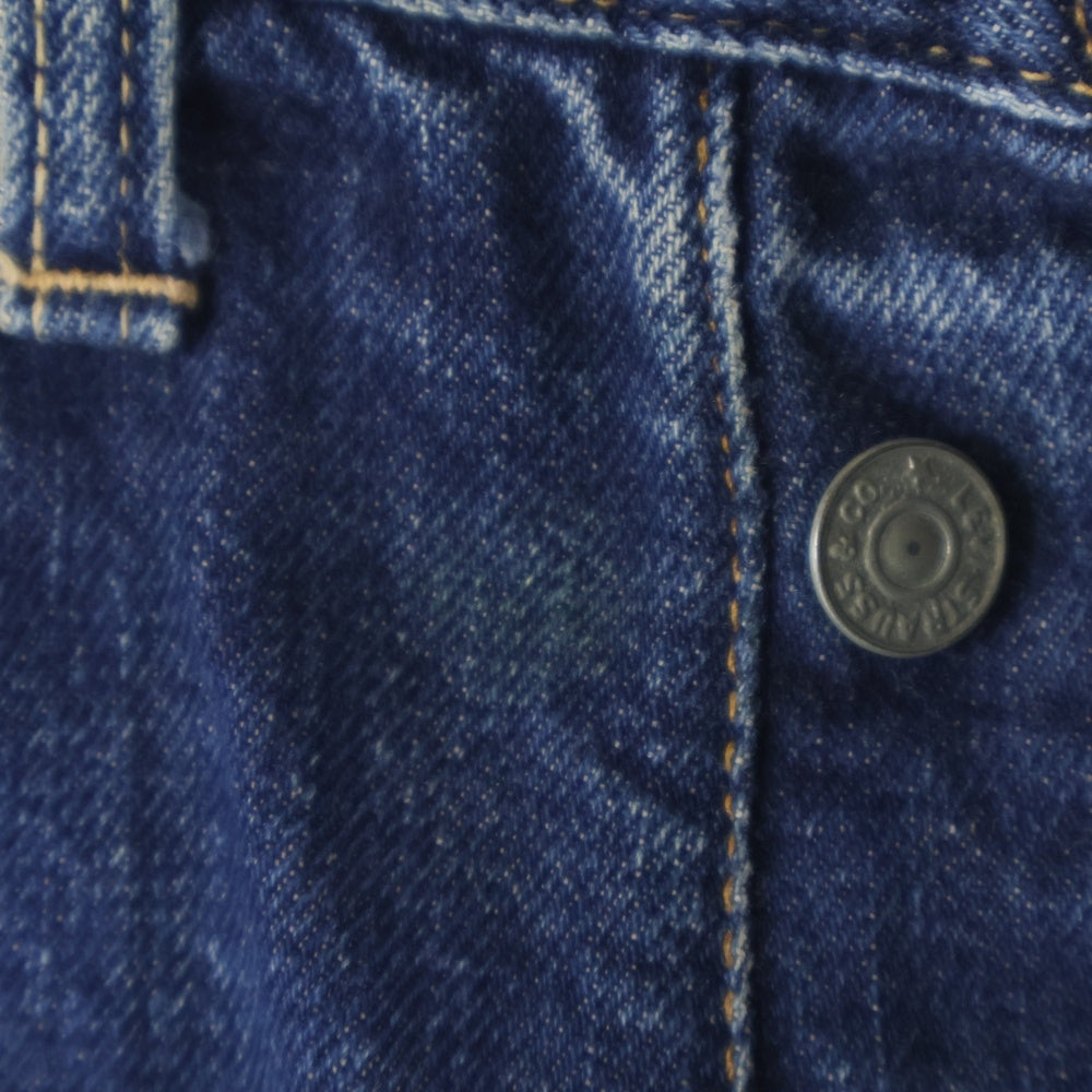 Levi's(リーバイス) 501 ATYPE CUT OFF BIGE 不均等V 両面タブ ボタン裏4 タイプ物 カットオフ Vステッチ ショートデニムパンツ ブルー レディース