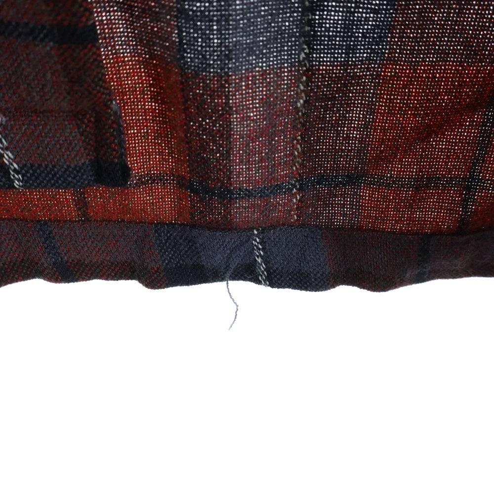 VINTAGE(ヴィンテージ) 50-60S ARROW アロー WOOL ACRYLIC CECK OPEN COLLAR L/S SHIRT ウール アクリル オープンカラー チェックシャツ 長袖 開襟 オレンジ/グレー