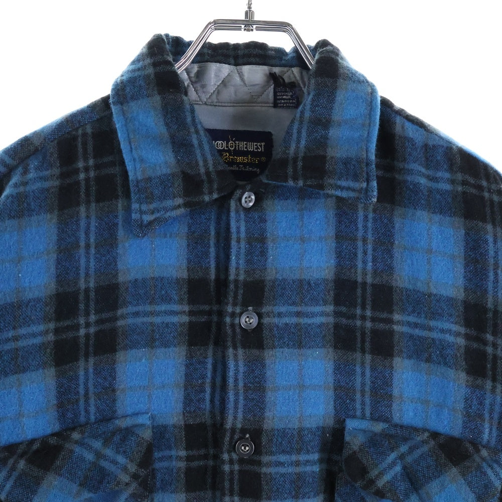 VINTAGE(ヴィンテージ) 60-70S WOOL O THE WEST ウール オー ザ ウェスト WOOL CHECK L/S SHIRT ウール チェック フラップポケット長袖シャツ ブルー/ブラック