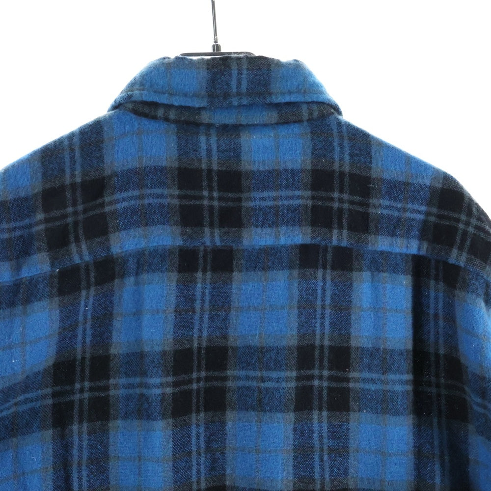 VINTAGE(ヴィンテージ) 60-70S WOOL O THE WEST ウール オー ザ ウェスト WOOL CHECK L/S SHIRT ウール チェック フラップポケット長袖シャツ ブルー/ブラック