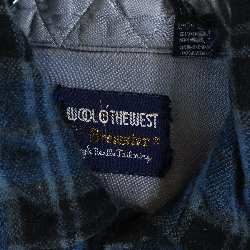 VINTAGE(ヴィンテージ) 60-70S WOOL O THE WEST ウール オー ザ ウェスト WOOL CHECK L/S SHIRT ウール チェック フラップポケット長袖シャツ ブルー/ブラック