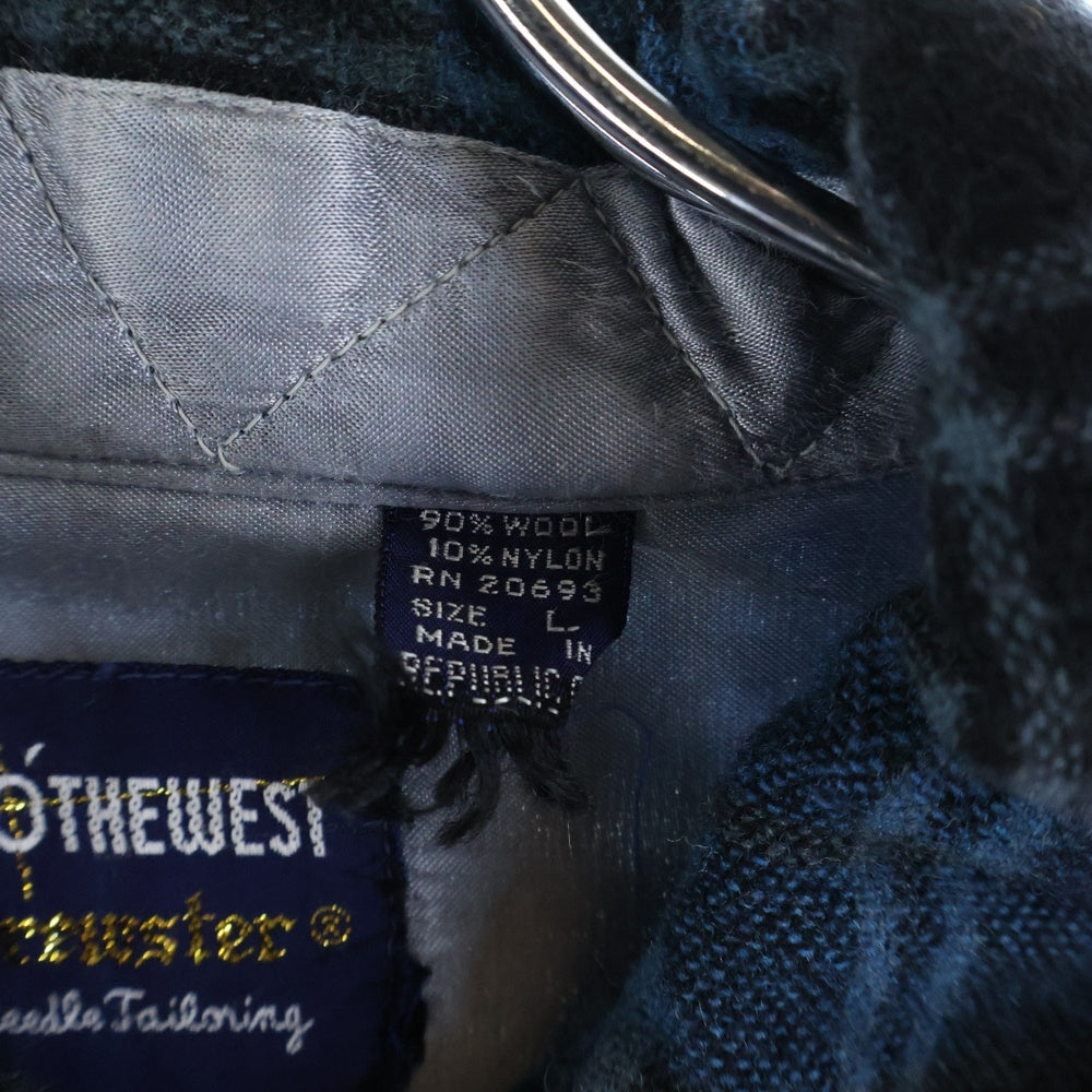 VINTAGE(ヴィンテージ) 60-70S WOOL O THE WEST ウール オー ザ ウェスト WOOL CHECK L/S SHIRT ウール チェック フラップポケット長袖シャツ ブルー/ブラック