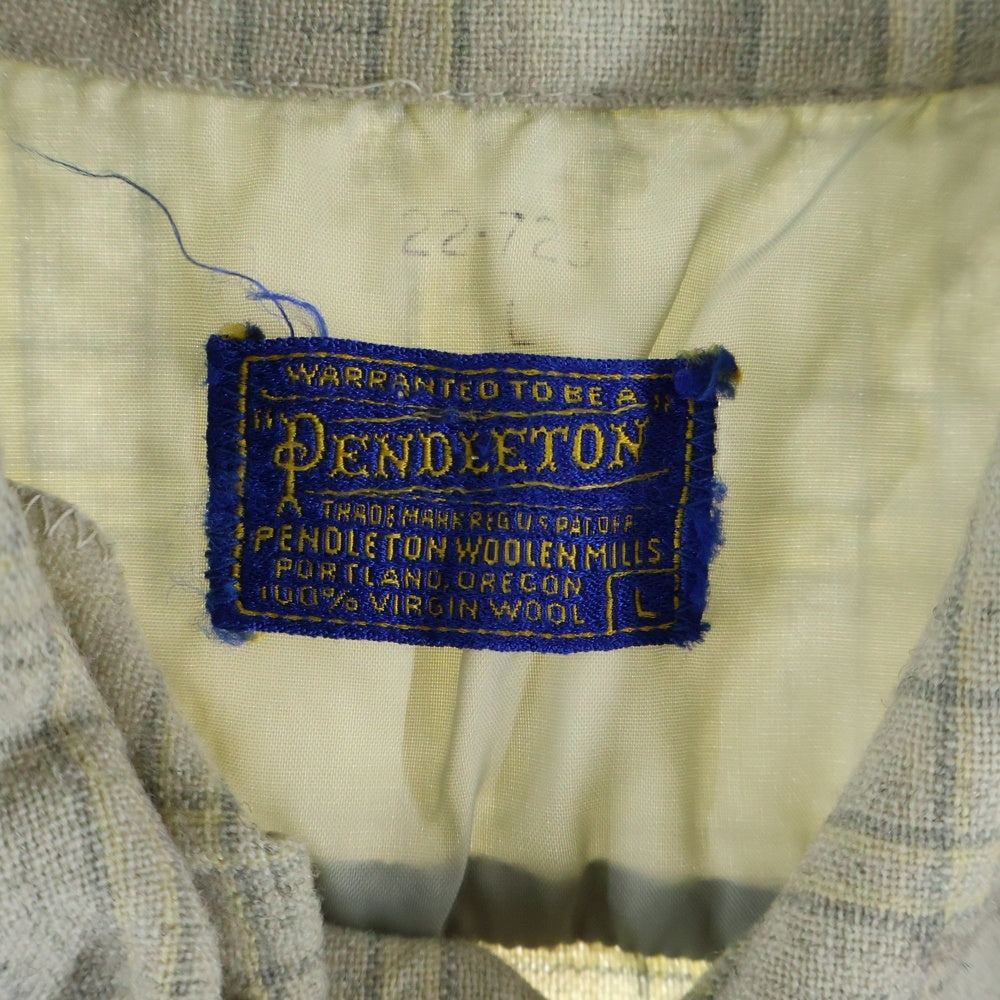 PENDLETON(ペンドルトン) 50S WOOL CHECK L/S SHIRT ウール チェック 長袖 シャツ ベージュ/イエロー
