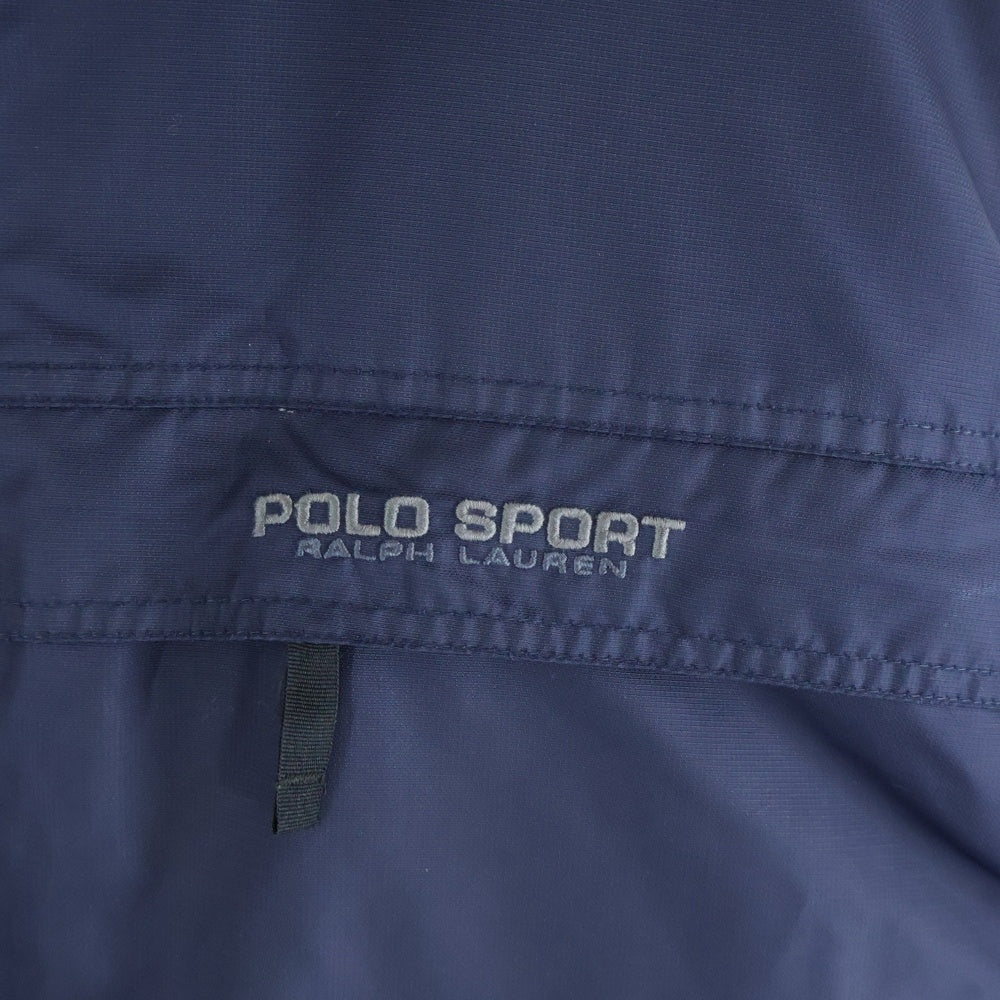 POLO SPORT RALPH LAUREN(ポロスポーツラルフローレン) 90S NYLON ZIP UP BLOUSON JACKET 裏地フリース ナイロンジャケット ジップ ブルゾン ネイビー