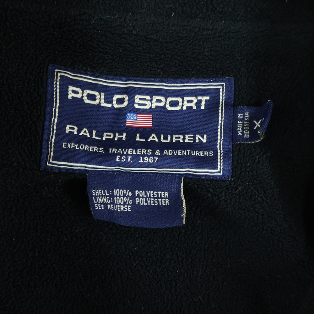 POLO SPORT RALPH LAUREN(ポロスポーツラルフローレン) 90S NYLON ZIP UP BLOUSON JACKET 裏地フリース ナイロンジャケット ジップ ブルゾン ネイビー