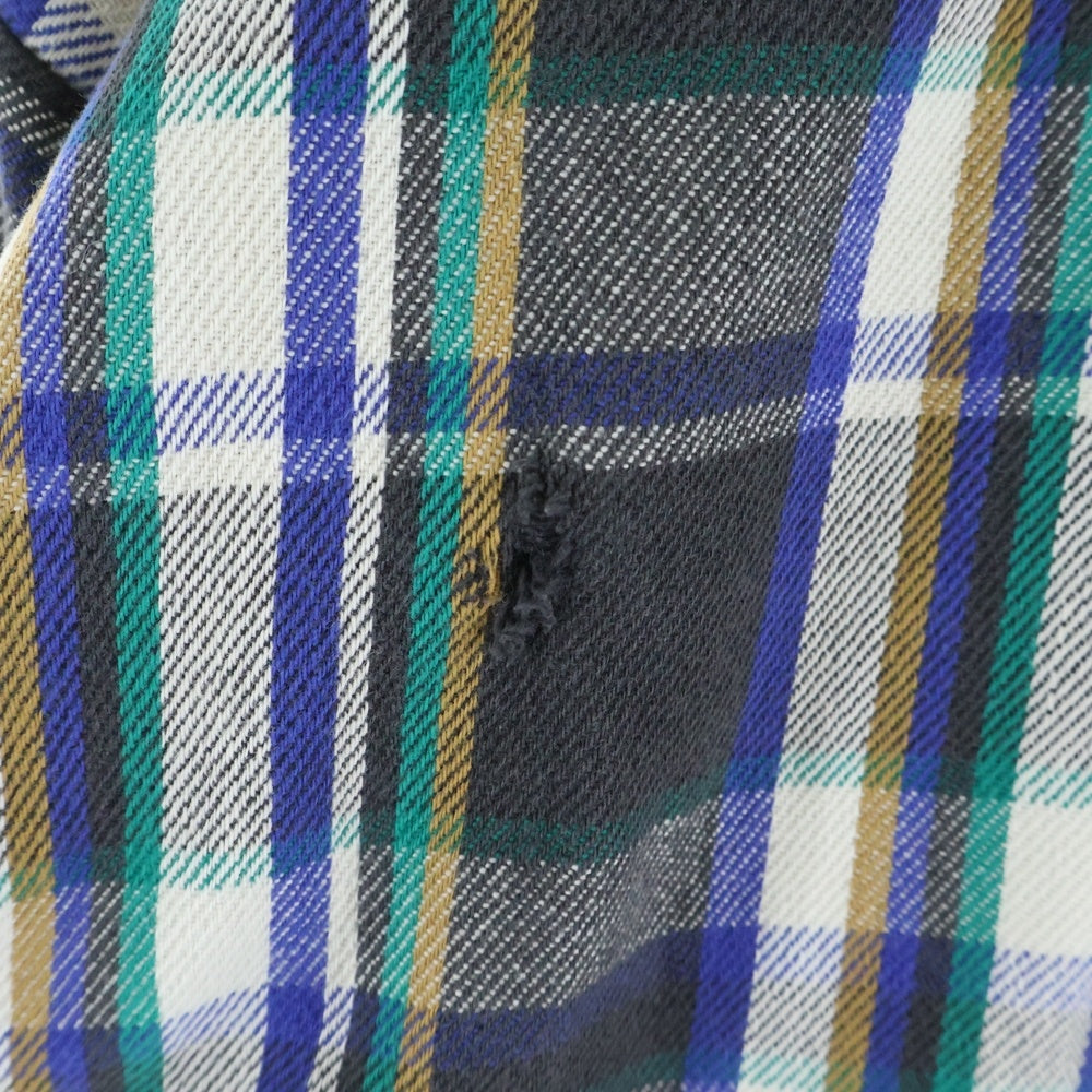 VINTAGE(ヴィンテージ) 80-90S GREAT NORTHWEST SPORTSWEAR グレート ノースウエスト スポーツウェア CHECK L/S SHIRT USA製 長袖 チェック シャツ ホワイト/ブルー/グリーン