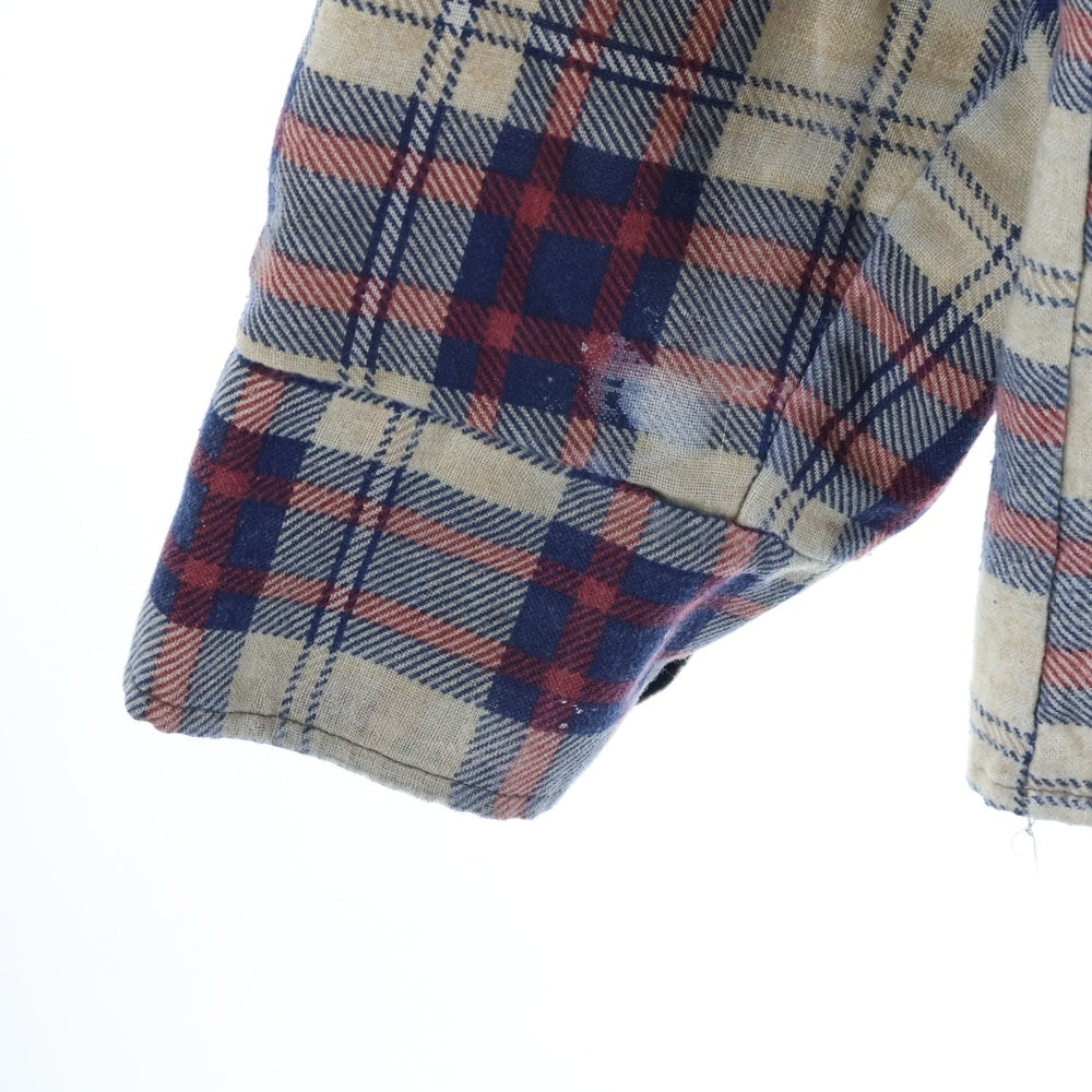 VINTAGE(ヴィンテージ) 70S SEARS CHECK L/S SHIRT USA製 裏地キルティング 長袖 チェック シャツ ホワイト/ブルー/レッド