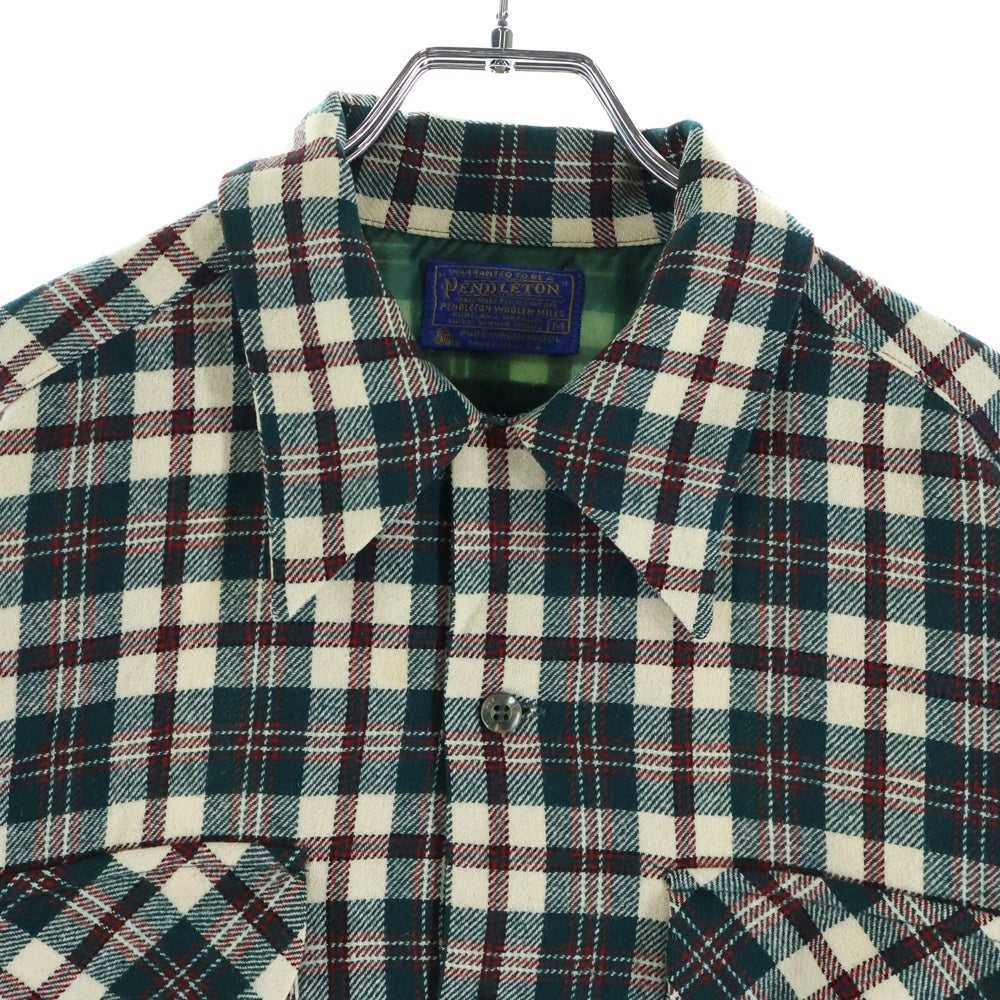 PENDLETON(ペンドルトン) 70S WOOL CHECK L/S SHIRT ウール チェック 長袖 シャツ レッド/グリーン/ホワイト