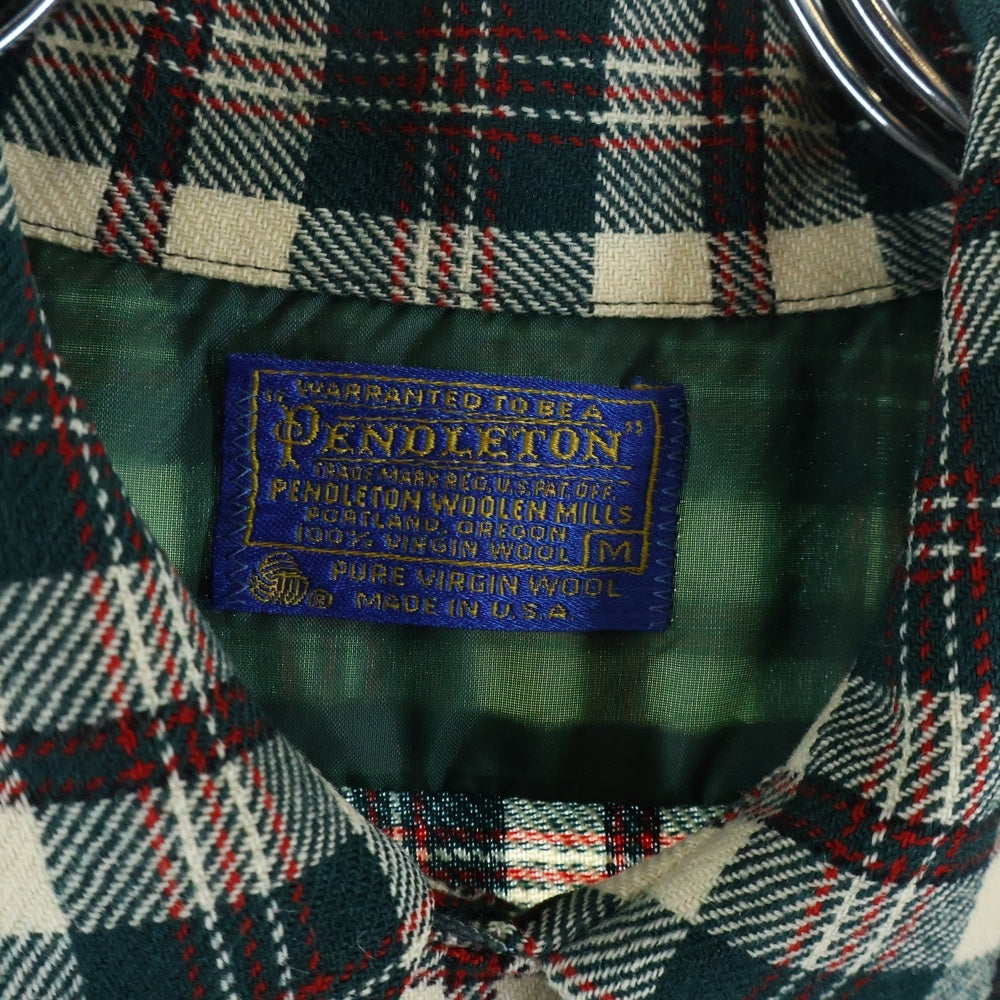 PENDLETON(ペンドルトン) 70S WOOL CHECK L/S SHIRT ウール チェック 長袖 シャツ レッド/グリーン/ホワイト
