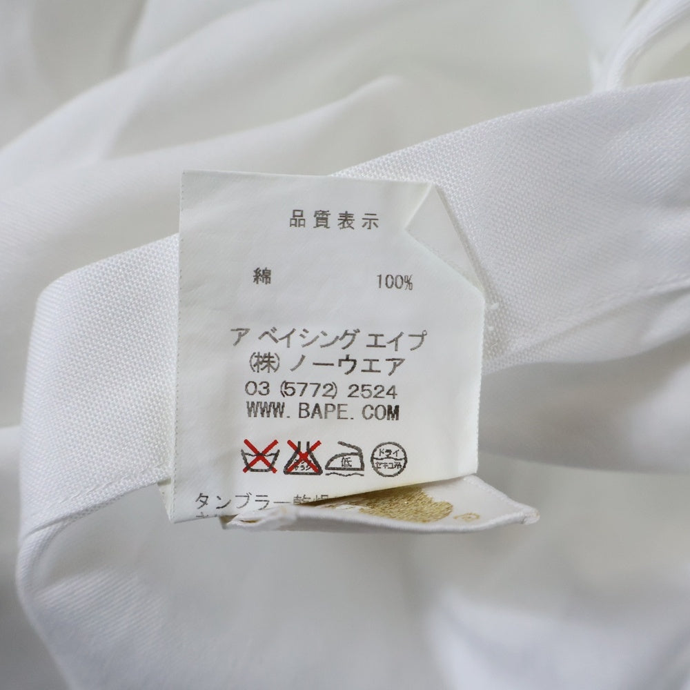 THOMAS MASON(トーマスメイソン) ×Mr.BATHING APE L/S Shirt ×アベイシングエイプ 長袖ボタンシャツ ホワイト