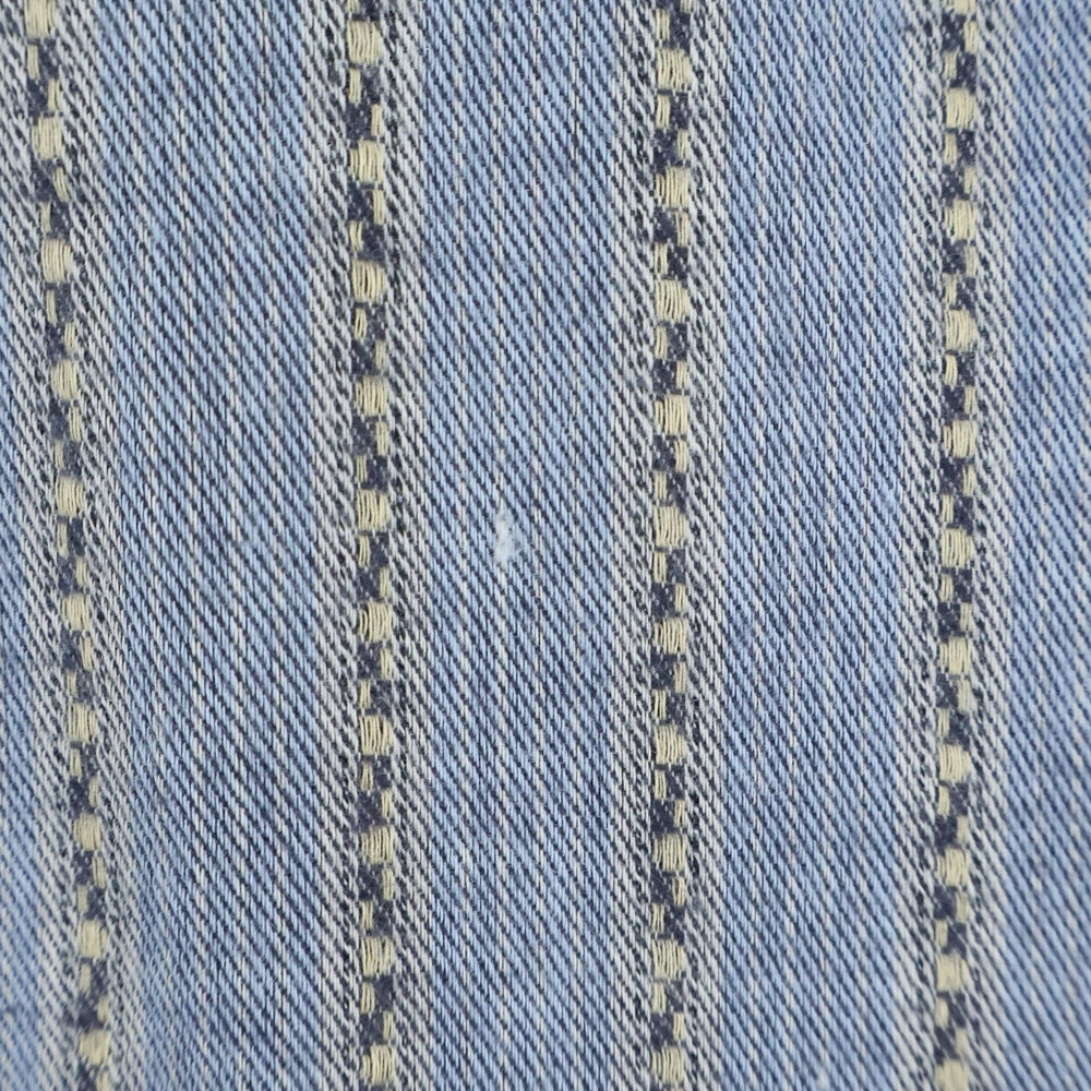 VINTAGE(ヴィンテージ) 60S CANCHA DEAD STOCK STRIPE L/S OPEN COLLAR COTTON SHIRT USA製 カンチャ デッドストック ストライプ 長袖 オープンカラーシャツ ブルー/ベージュ 5633