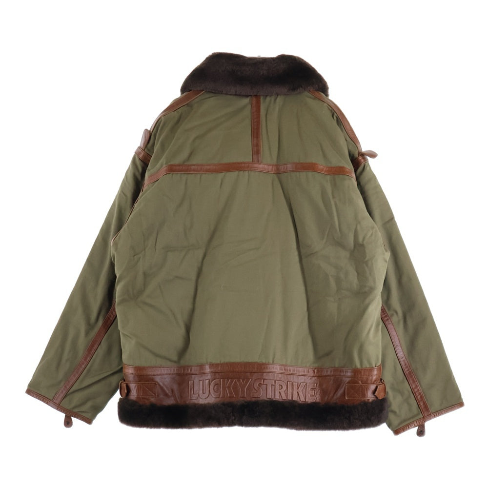 VINTAGE(ヴィンテージ) 90S LUCKY STRIKE MOUTON JACKET ラッキーストライク ムートンジャケット カーキ/ブラウン