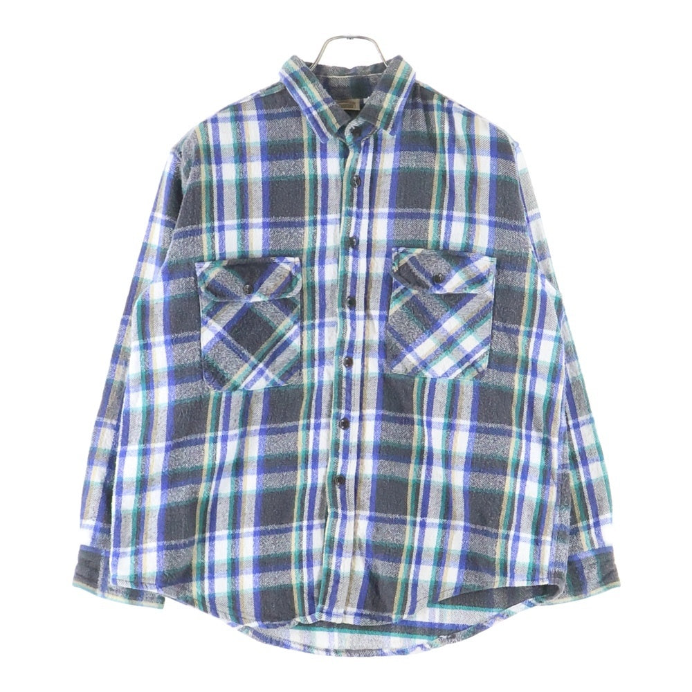FIVE BROTHERS(ファイブブラザー) 90S COTTON CHECK L/S SHIRT コットン チェック 長袖 ネルシャツ ホワイト/ブルー/グリーン