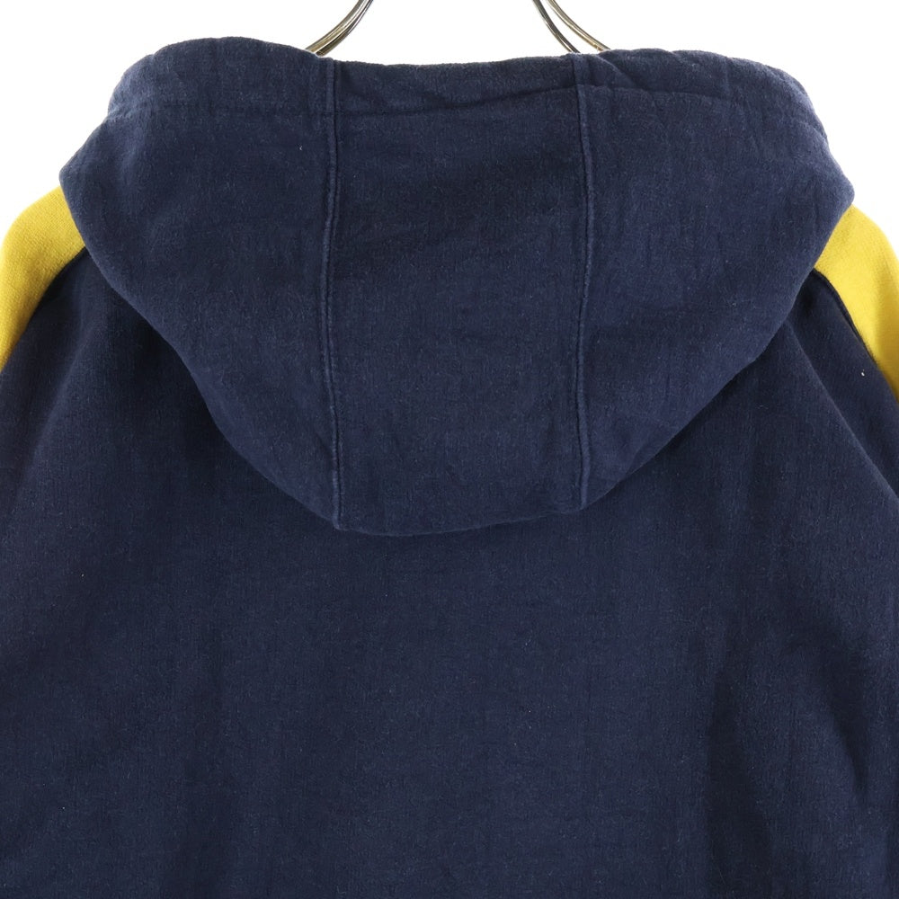 VINTAGE(ヴィンテージ) BANANA JACK バナナジャック PULLOVER HOODIE SWEAT MA-1 TYPE ライン 袖ポケット プルオーバー フーディー パーカー ネイビー/イエロー