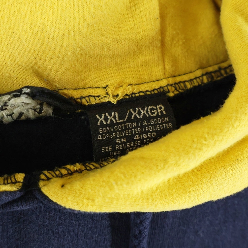 VINTAGE(ヴィンテージ) BANANA JACK バナナジャック PULLOVER HOODIE SWEAT MA-1 TYPE ライン 袖ポケット プルオーバー フーディー パーカー ネイビー/イエロー