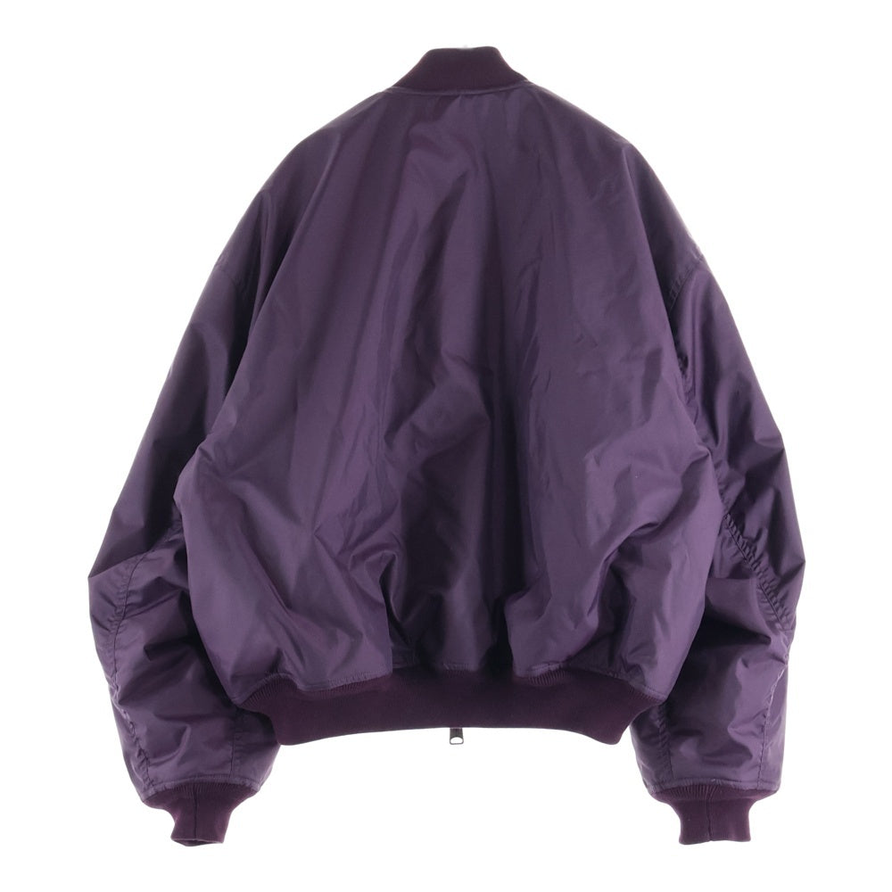 BALENCIAGA(バレンシアガ) 25AW MA-1 WAPPEN FLIGHT JACKET フライトジャケット エンブレム ワッペンロゴ ボンバージャケットパープル 839122