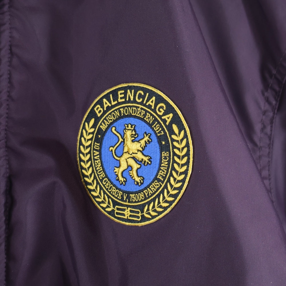 BALENCIAGA(バレンシアガ) 25AW MA-1 WAPPEN FLIGHT JACKET フライトジャケット エンブレム ワッペンロゴ ボンバージャケットパープル 839122