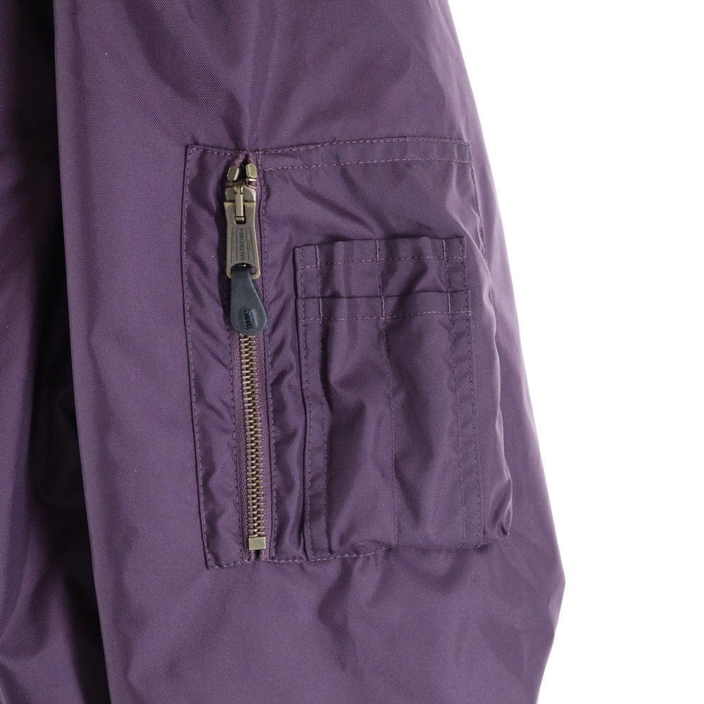 BALENCIAGA(バレンシアガ) 25AW MA-1 WAPPEN FLIGHT JACKET フライトジャケット エンブレム ワッペンロゴ ボンバージャケットパープル 839122