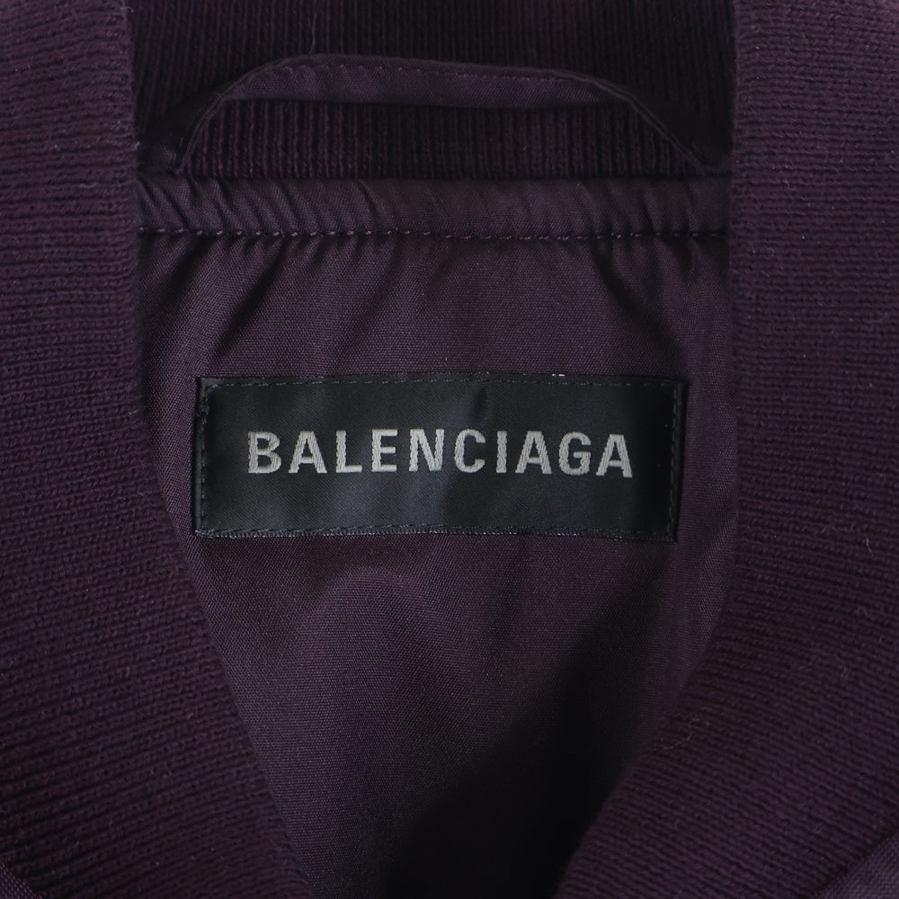 BALENCIAGA(バレンシアガ) 25AW MA-1 WAPPEN FLIGHT JACKET フライトジャケット エンブレム ワッペンロゴ ボンバージャケットパープル 839122