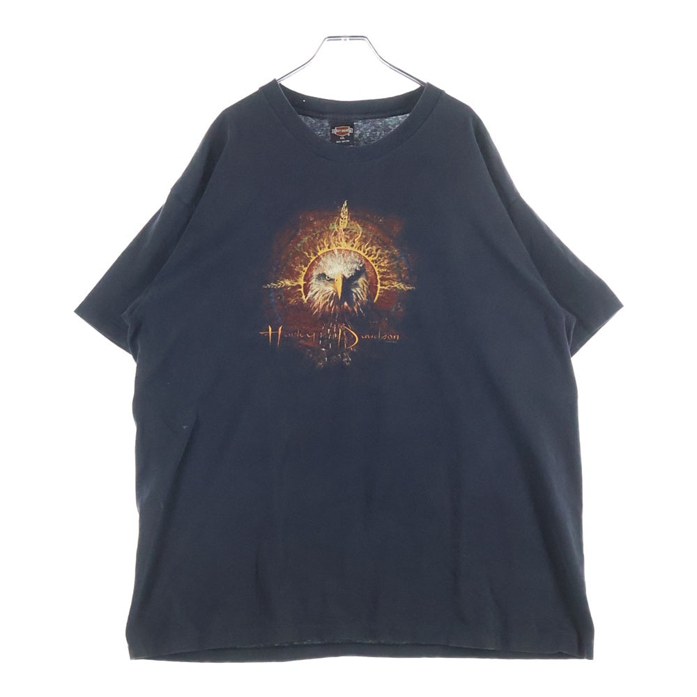 HARLEY DAVIDSON(ハーレーダビッドソン) 90s EAGLE FACE TEE イーグルフェイス 両面プリント Tシャツ ブラック