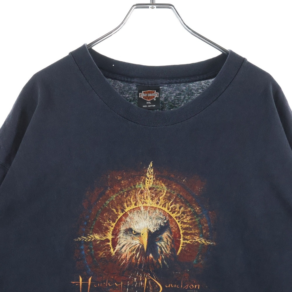 HARLEY DAVIDSON(ハーレーダビッドソン) 90s EAGLE FACE TEE イーグルフェイス 両面プリント Tシャツ ブラック