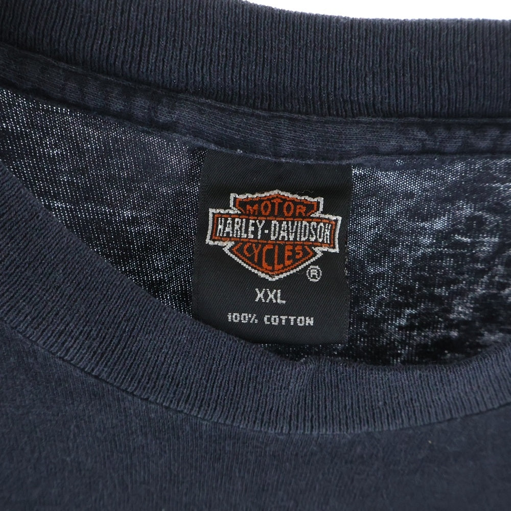 HARLEY DAVIDSON(ハーレーダビッドソン) 90s EAGLE FACE TEE イーグルフェイス 両面プリント Tシャツ ブラック