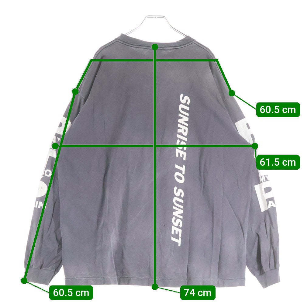SAINT MICHAEL(セントマイケル) 24SS PTP LS TEE ヴィンテージ加工 長袖カットソー SM-YS8-0000-C50 グレー