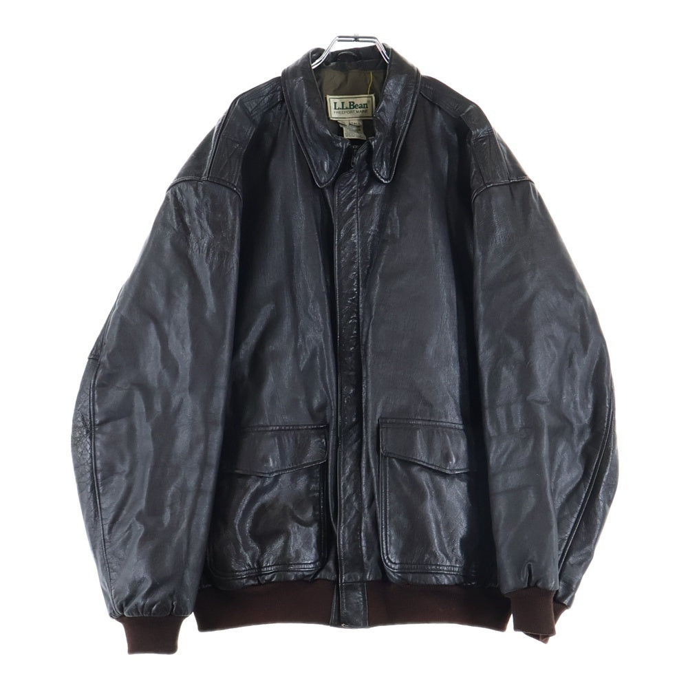 L.L.Bean(エルエルビーン) 80S A-2 LEATHER FLIGHT JACKET TALON-ZIP USA製 レザー フライト ジャケット ブラウン