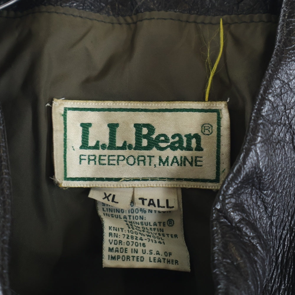 L.L.Bean(エルエルビーン) 80S A-2 LEATHER FLIGHT JACKET TALON-ZIP USA製 レザー フライト ジャケット ブラウン