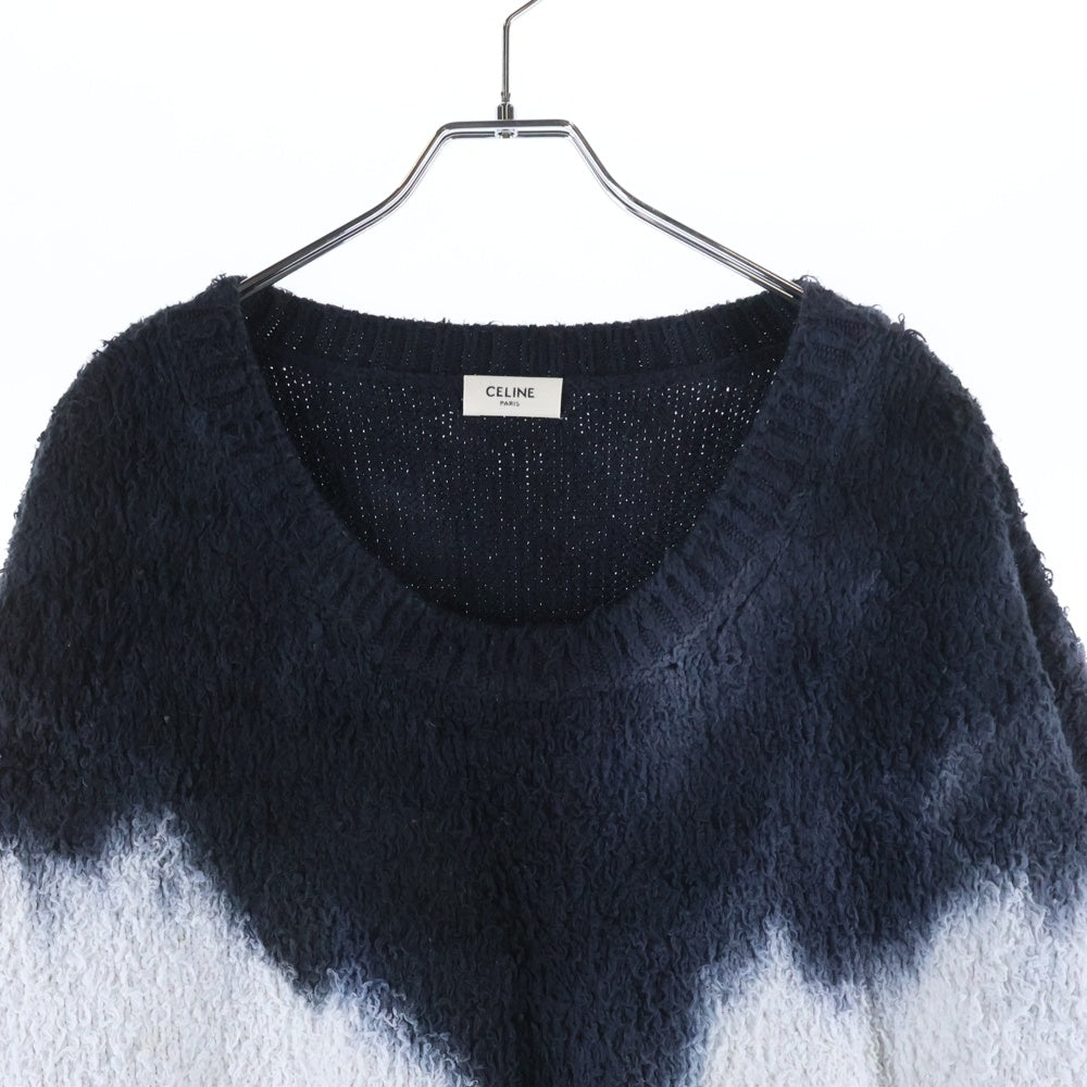 CELINE(セリーヌ) 21SS LOOSE CREW NECK SWEATER IN BRUSHED COTTON 2A90K727M TIE-DYE タイダイ柄ルーズニットセーター ブラック/ブルー/オレンジ