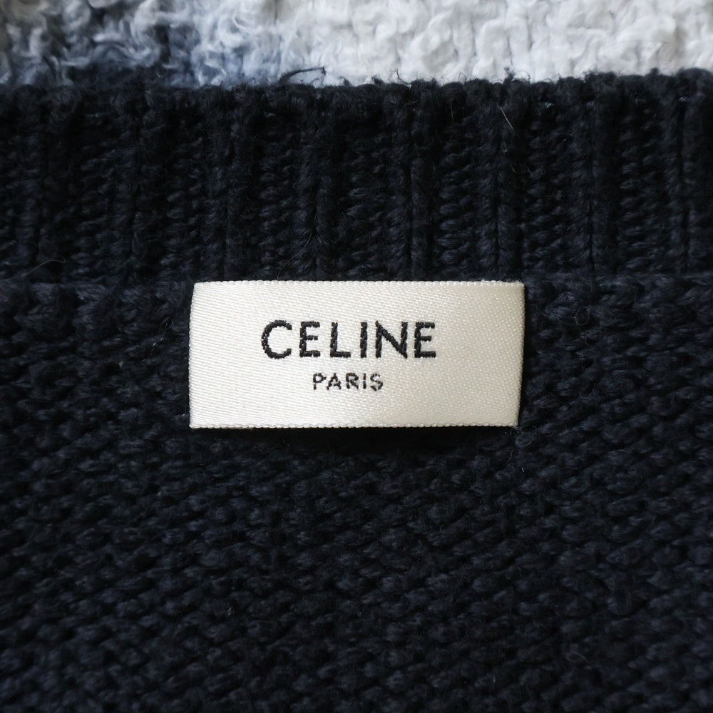CELINE(セリーヌ) 21SS LOOSE CREW NECK SWEATER IN BRUSHED COTTON 2A90K727M TIE-DYE タイダイ柄ルーズニットセーター ブラック/ブルー/オレンジ