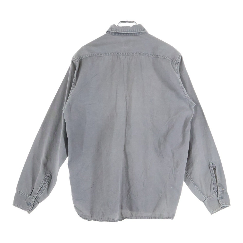 VINTAGE(ヴィンテージ) 50-60S WASHINGTON L/S SHIRT VAD DYED マチ付き フラップポケット 長袖 シャツ ブラウン
